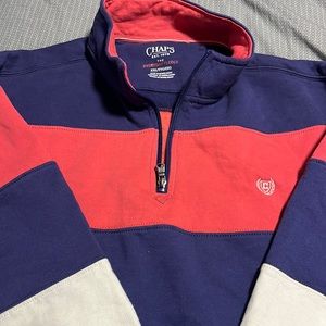 Chaps Men’s Color block Fleece sweatshirt . EUC!!